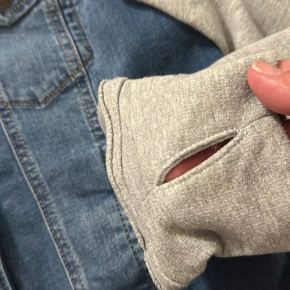 SO denim jacket with hoodie Sz 14 16